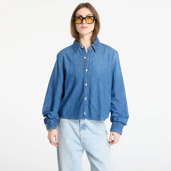 Calvin Klein Риза Calvin Klein Jeans Cropped Ls Shirt Blue XS