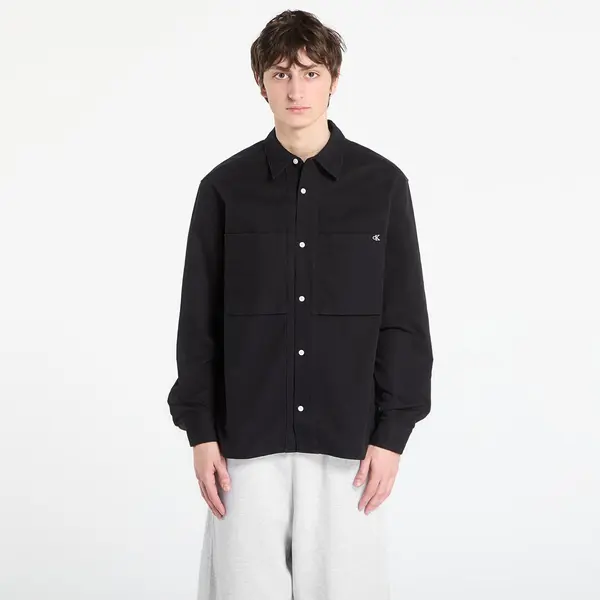 Calvin Klein Риза Calvin Klein Jeans Ls Cotton Twill Rela Shirt Black M