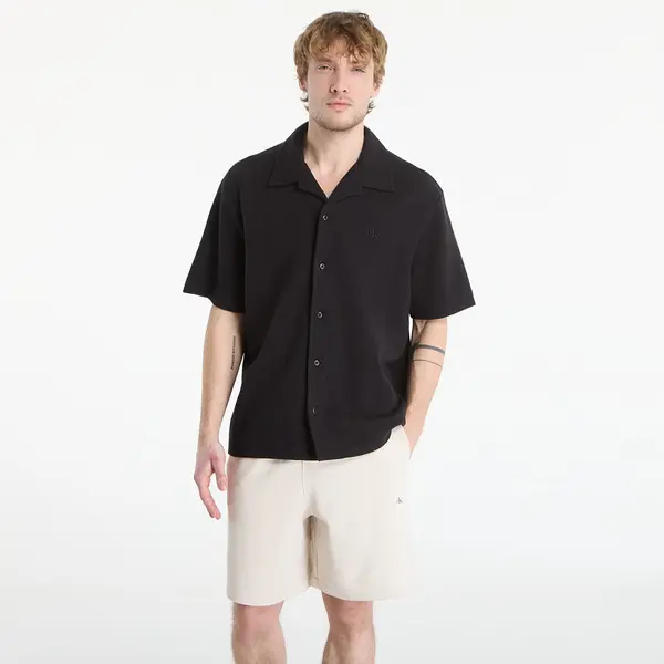 Calvin Klein Риза Calvin Klein Jeans Ss Hd Cotton Waffle Camp Shirt Black XL