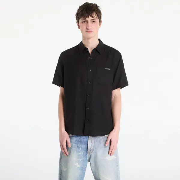 Calvin Klein Риза Calvin Klein Jeans Ss Solid Causal Line Shirt Black M
