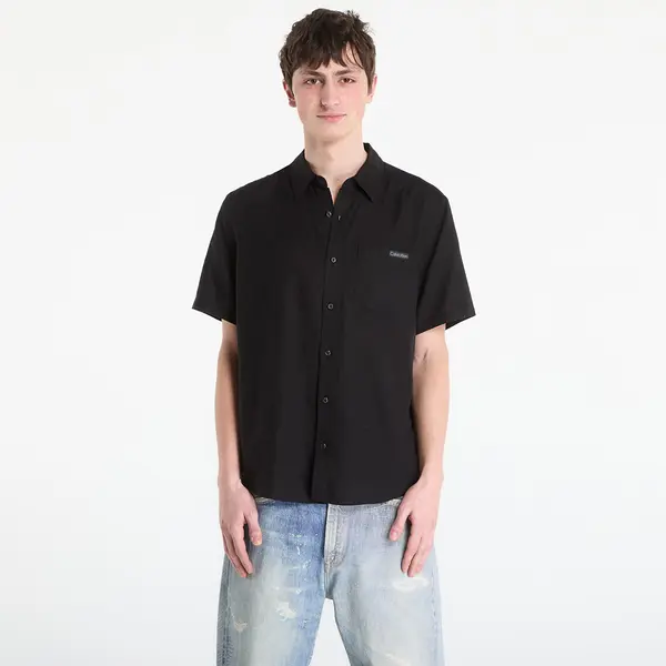 Calvin Klein Риза Calvin Klein Jeans Ss Solid Causal Line Shirt Black M