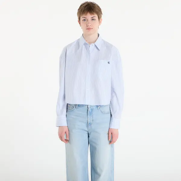 Calvin Klein Риза Calvin Klein Jeans Yarndye Cotton Poplin Shirt Blue L