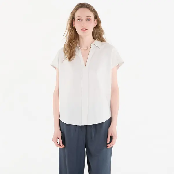 Calvin Klein Риза Calvin Klein Linen Cks Ss Classic Fit Shirt White Sand S
