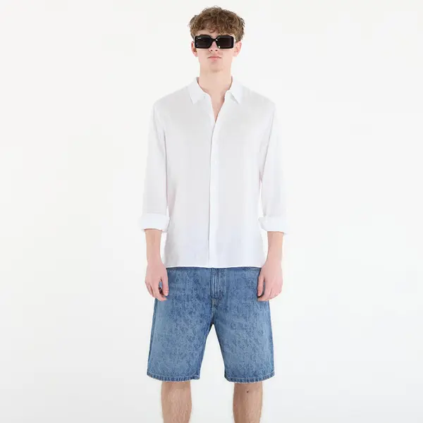 Calvin Klein Риза Calvin Klein Ls Solid Linen Classic Shirt White L