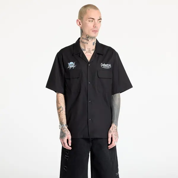 Carhartt WIP Риза Carhartt WIP Short Sleeve Deli Shirt UNISEX Black/ Bluebird S