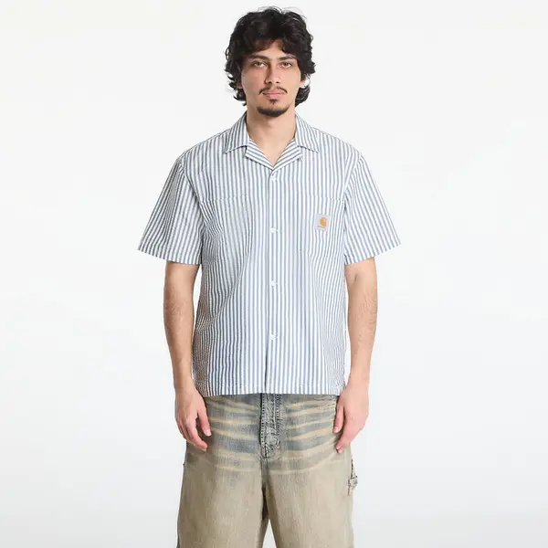 Carhartt WIP Риза Carhartt WIP S/S Leavel Shirt UNISEX Leavel Stripe/ Blue River/ Wax XS