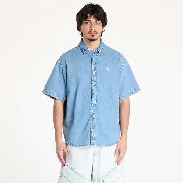 Carhartt WIP Риза Carhartt WIP S/S Lucas Shirt UNISEX Blue Bleached XS