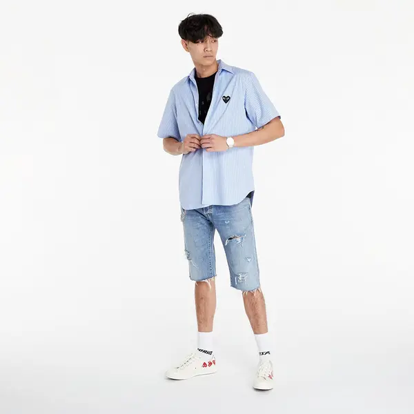Comme des Garçons PLAY Риза Comme des Garçons PLAY Black Heart Striped Shirt Blue/ White XL