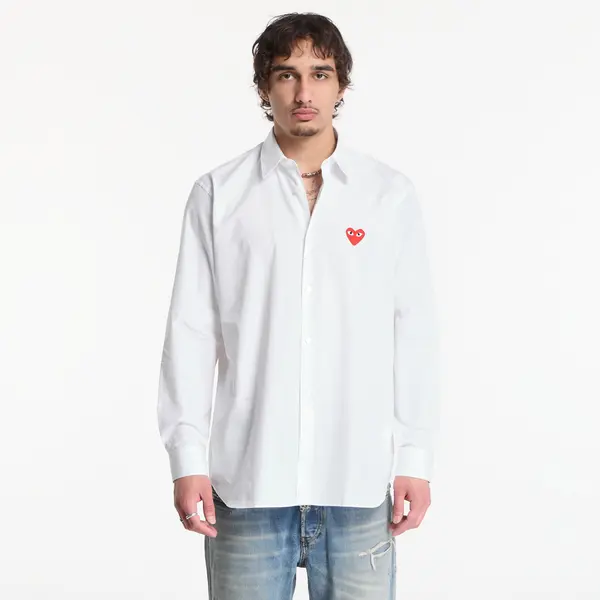 Comme des Garçons PLAY Риза Comme des Garçons PLAY Shirt Red Emblem Woven UNISEX White L