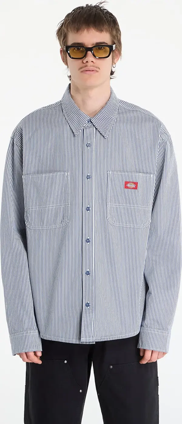 Dickies Риза Dickies Hickory Work Shirt Ls Retro Indigo L