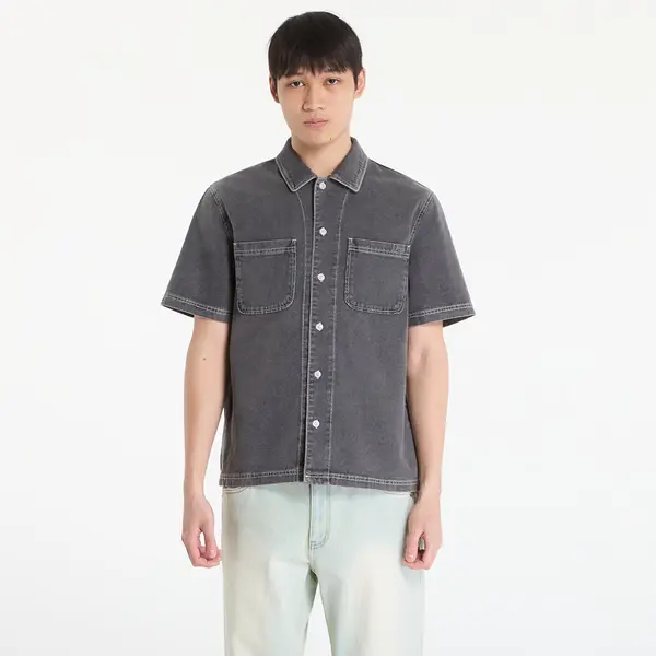 DIME Риза DIME Stonewash Button Up UNISEX Black Washed L