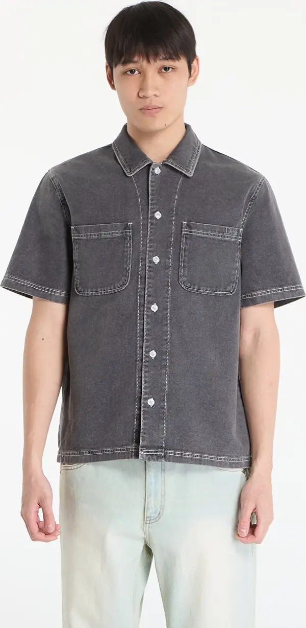 DIME Риза DIME Stonewash Button Up UNISEX Black Washed S