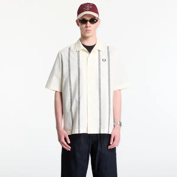 FRED PERRY Риза Fred Perry Placement Print Revere Shirt Ecru M