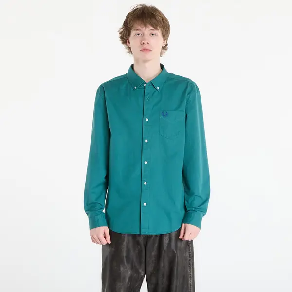 FRED PERRY Риза FRED PERRY Relaxed Washed Twill Shirt Deep Mint M