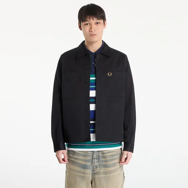 FRED PERRY Риза FRED PERRY Twill Overshirt Black M
