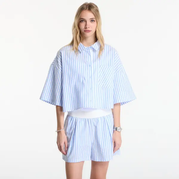 Nike Риза Nike Sportswear Chill Poplin Women's Oversized Short-Sleeve Top Lt Photo Blue/ Hydrogen Blue/ Summit White XL