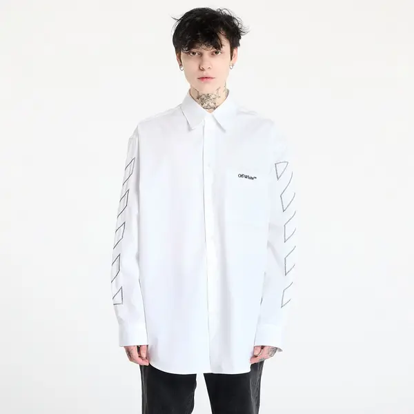 Off-White Риза Off-White Diag Outl Popl Over Shirt White/ Black XL