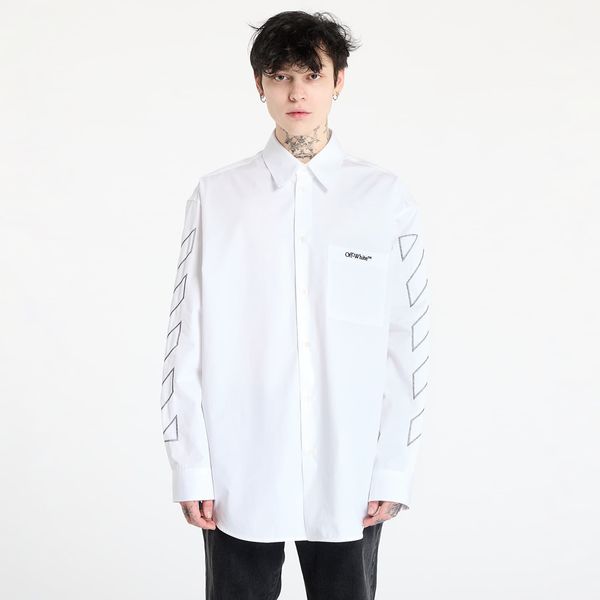 Off-White Риза Off-White Diag Outl Popl Over Shirt White/ Black XL
