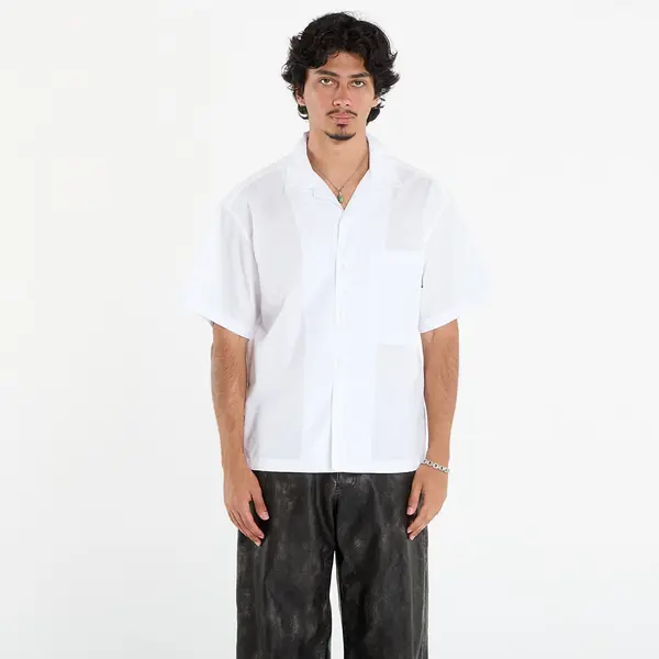 Palm Angels Риза Palm Angels Curved Logo Classic Shirt Ss White/ Black M