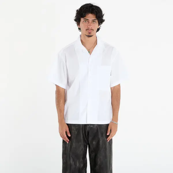 Palm Angels Риза Palm Angels Curved Logo Classic Shirt Ss White/ Black S