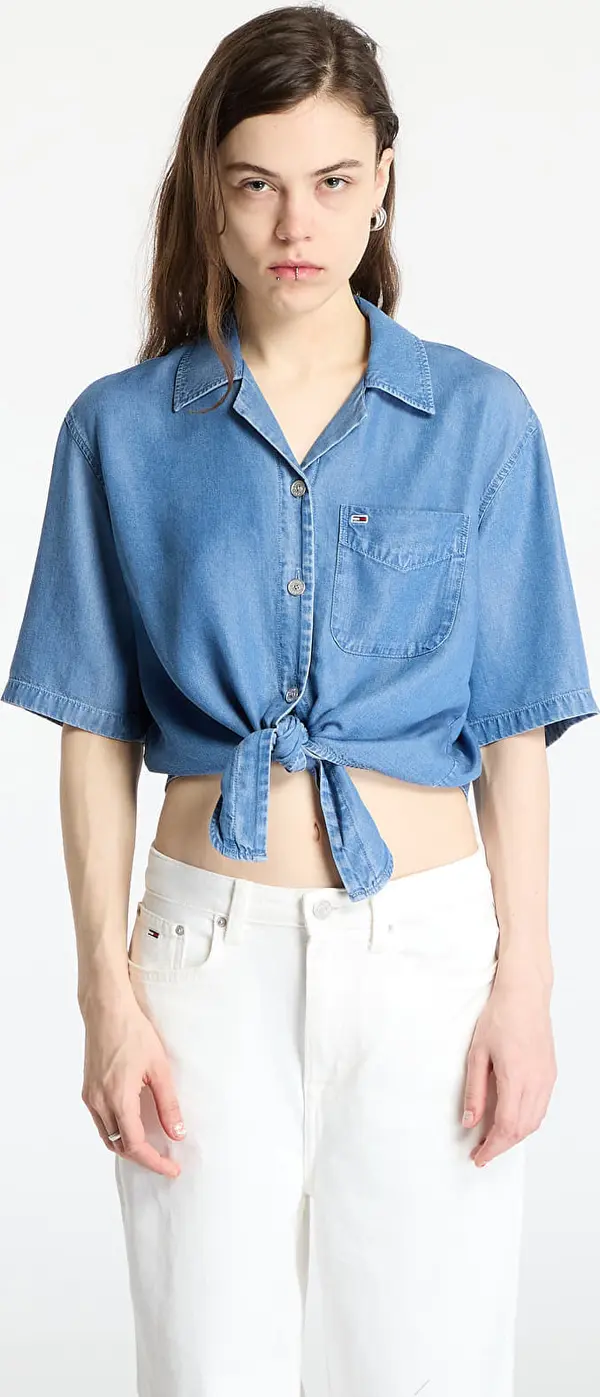 Tommy Hilfiger Риза Tommy Jeans Chambray Tie Shortsleeve Shirt Denim XS