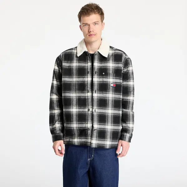 Tommy Hilfiger Риза Tommy Jeans Check Teddy Mix Overshirt Black S