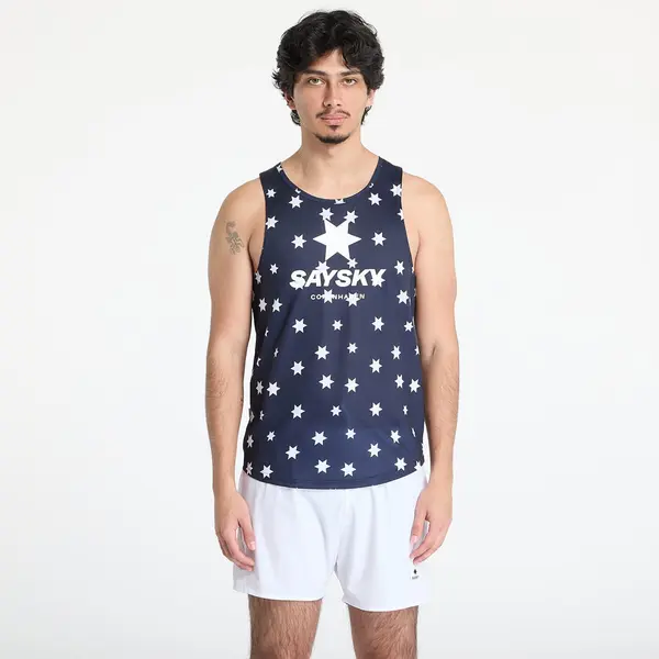 SAYSKY SAYSKY Star Combat Singlet Top Blue/ White Aop L