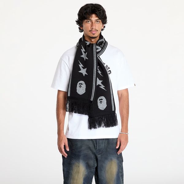 A BATHING APE Шал A BATHING APE Jacquard Bape Logo Long Scarf M Black Universal