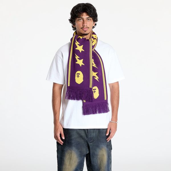 A BATHING APE Шал A BATHING APE Jacquard Bape Logo Long Scarf M Purple Universal