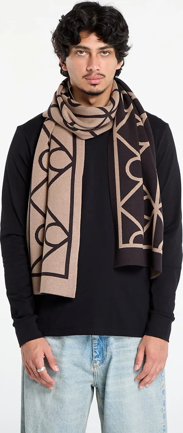 Calvin Klein Шал Calvin Klein Emblem Aop Jcq Fine Scarf Black Universal