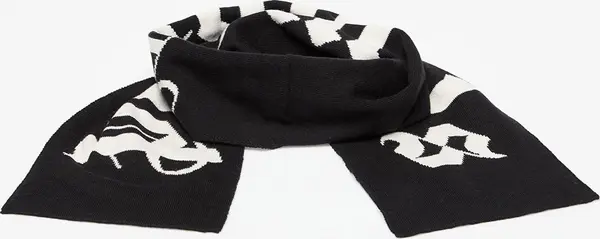 Palm Angels Шал Palm Angels Logo Knit Scarf Black/ Off White Universal
