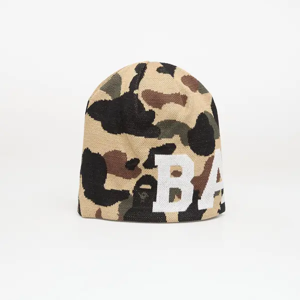 A BATHING APE Шапка A BATHING APE 1St Camo Knit Cap Yellow Universal
