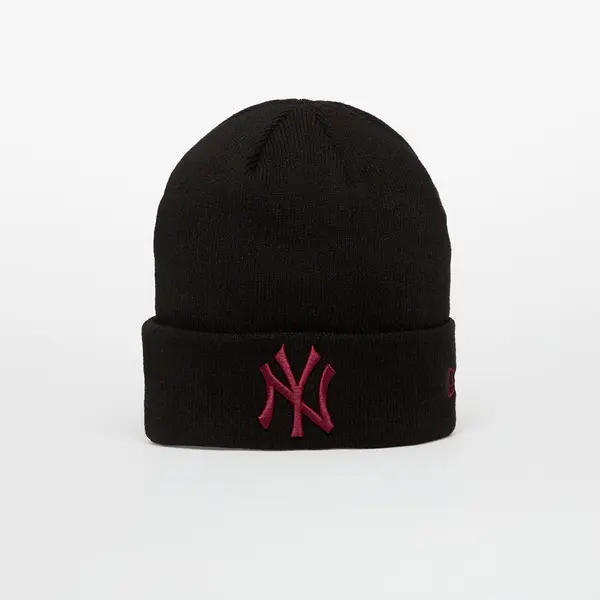 New Era Шапка New Era Knit Medium MLB League Essential Beanie New York Yankees Black/ Frosted Burgundy Universal