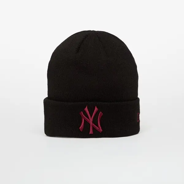 New Era Шапка New Era Knit Medium MLB League Essential Beanie New York Yankees Black/ Frosted Burgundy Universal