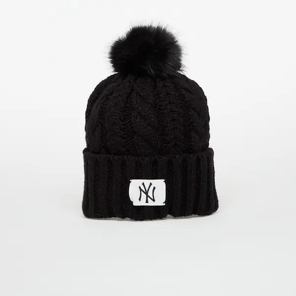 New Era Шапка New Era Knit Medium Wmns MLB Cable Wide Beanie New York Yankees Black Universal