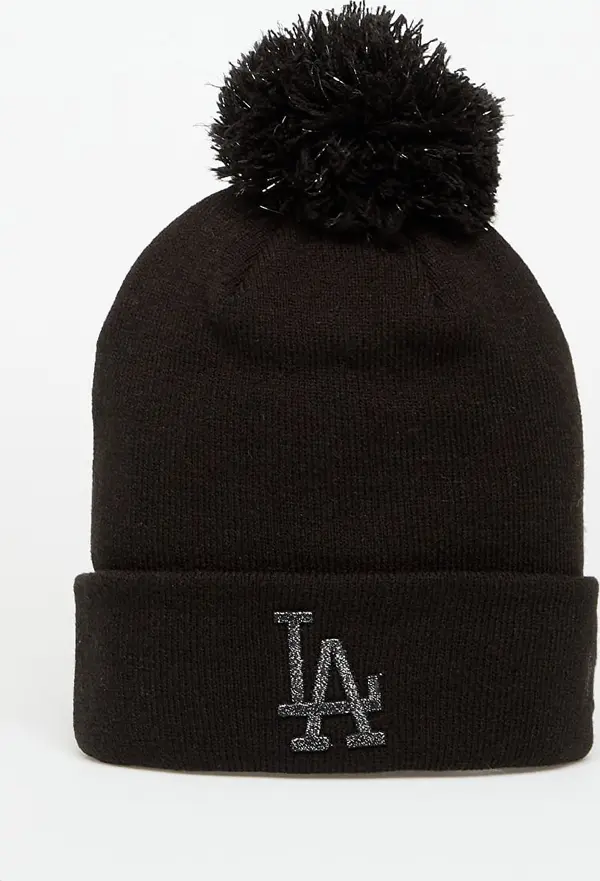 New Era Шапка New Era Knit Medium Wmns MLB Metallic Bobble Beanie Los Angeles Dodgers Black Universal