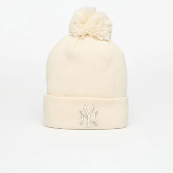 New Era Шапка New Era Knit Medium Wmns MLB Metallic Bobble Beanie New York Yankees Light Cream Universal