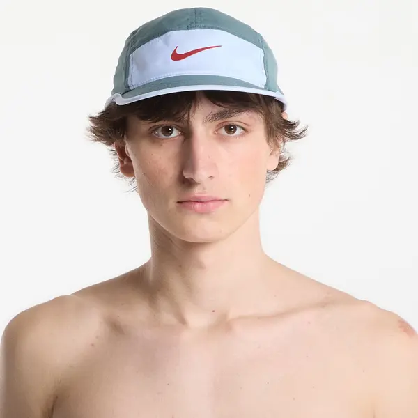 Nike Шапка Nike Fly Dri-FIT Unstructured Swoosh Cap Mineral Slate/ Hydrogen Blue/ Team Crimson M/L