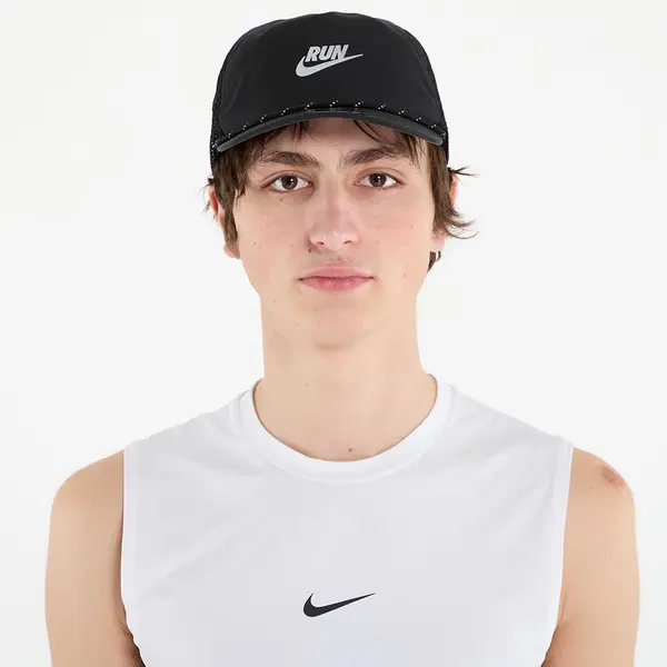 Nike Шапка Nike Pro Dri-FIT Unstructured Swoosh Run Cap Black/ Anthracite/ Reflective Silv S/M