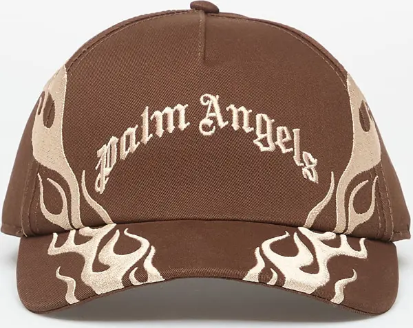 Palm Angels Шапка Palm Angels Flames Curved Logo Cap Brown/ Beige Universal