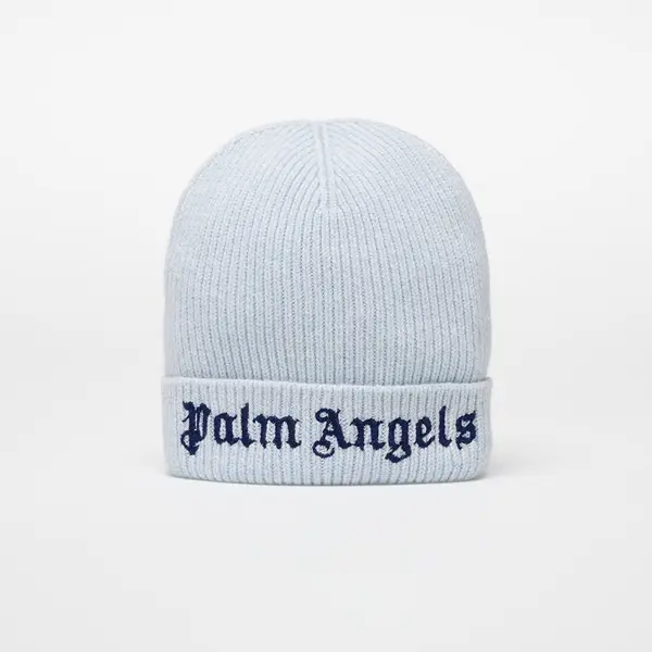 Palm Angels Kids Шапка Palm Angels Kids Logo Knit Beanie Light Blue/ Navy Blue II