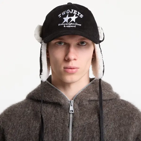 TwoJeys Шапка TwoJeys Heavy Silver Black Earflap Black Universal