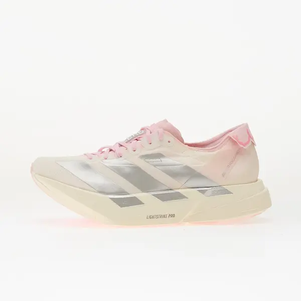 adidas Performance Сникърси adidas Adizero Adios Pro 4 Core White/ Silver Met./ Clear Pink EUR 39 1/3