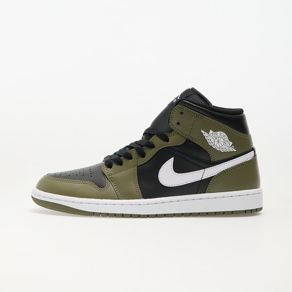 Jordan Сникърси Air Jordan 1 Mid Black/ White-Medium Olive-Sail EUR 40