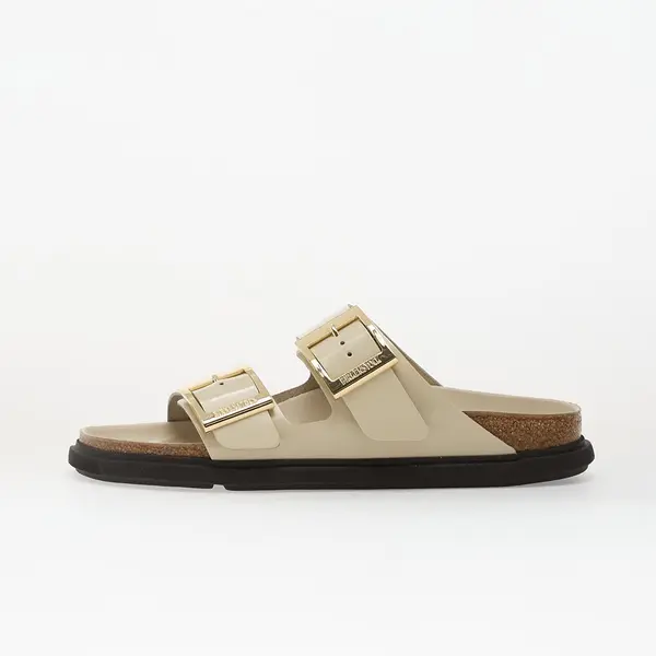 Birkenstock Сникърси Birkenstock Arizona Droplet Buckle Natural Leather Patent Women High-Shine Ecru EUR 40