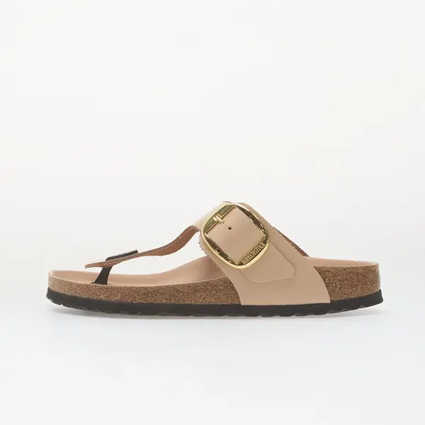 Birkenstock Сникърси Birkenstock Gizeh Big Buckle Natural Leather Patent Women High-Shine New Beige EUR 37