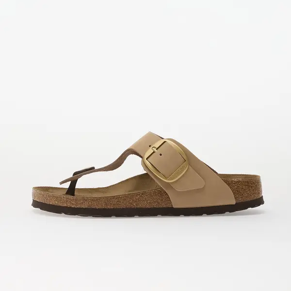 Birkenstock Сникърси Birkenstock Gizeh Big Buckle Nubuck Leather Women Sandcastle EUR 36