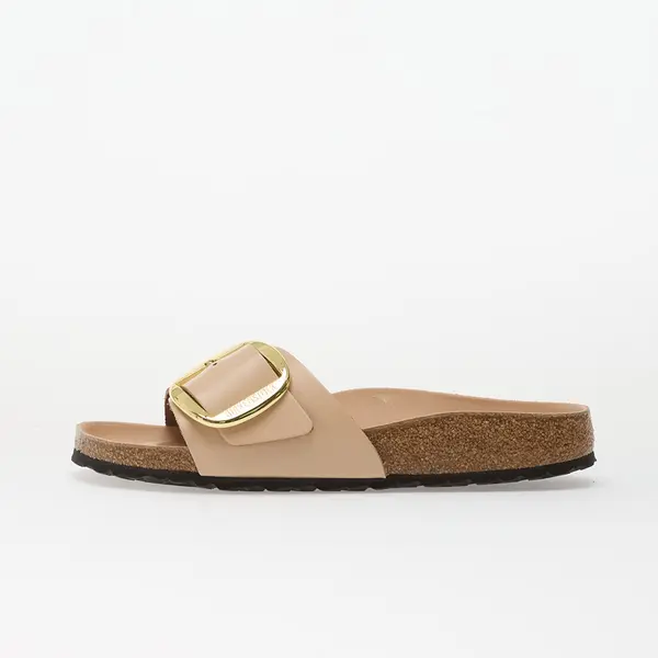 Birkenstock Сникърси Birkenstock Madrid Big Buckle Natural Leather Patent Women High-Shine New Beige EUR 40