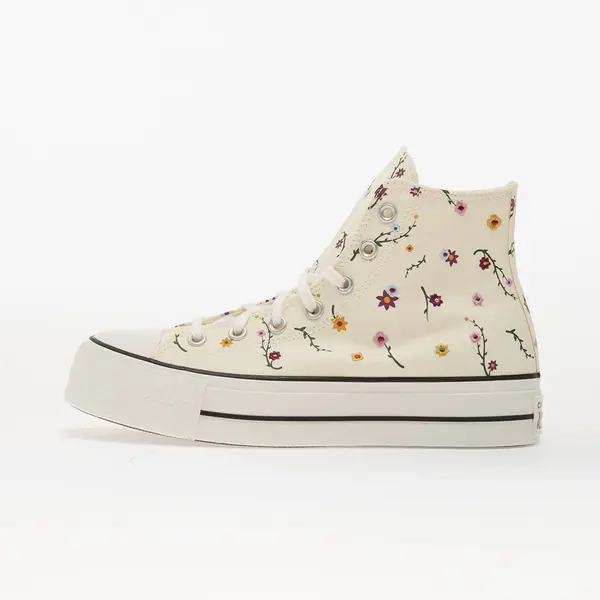Converse Сникърси Converse Chuck Taylor All Star Lift Platform Embroidered Blooms Hi Egret/ Vintage White/ Black EUR 38