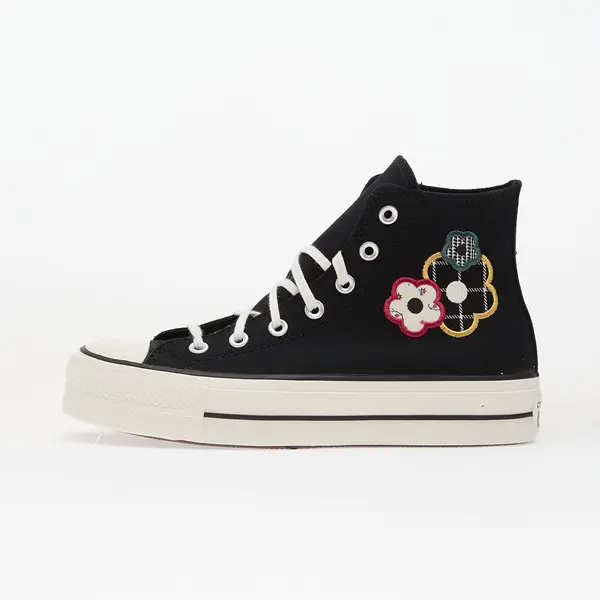 Converse Сникърси Converse Chuck Taylor All Star Lift Platform Floral Patchwork Hi Black/ White/ Sunny Angle EUR 36.5